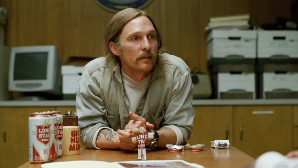 Matthew McConaughey looking a little worse for wear in True Detective.