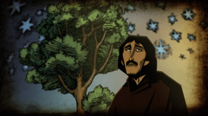 The tale of Giordano Bruno, told in one of the most striking animated sequences of the whole series.