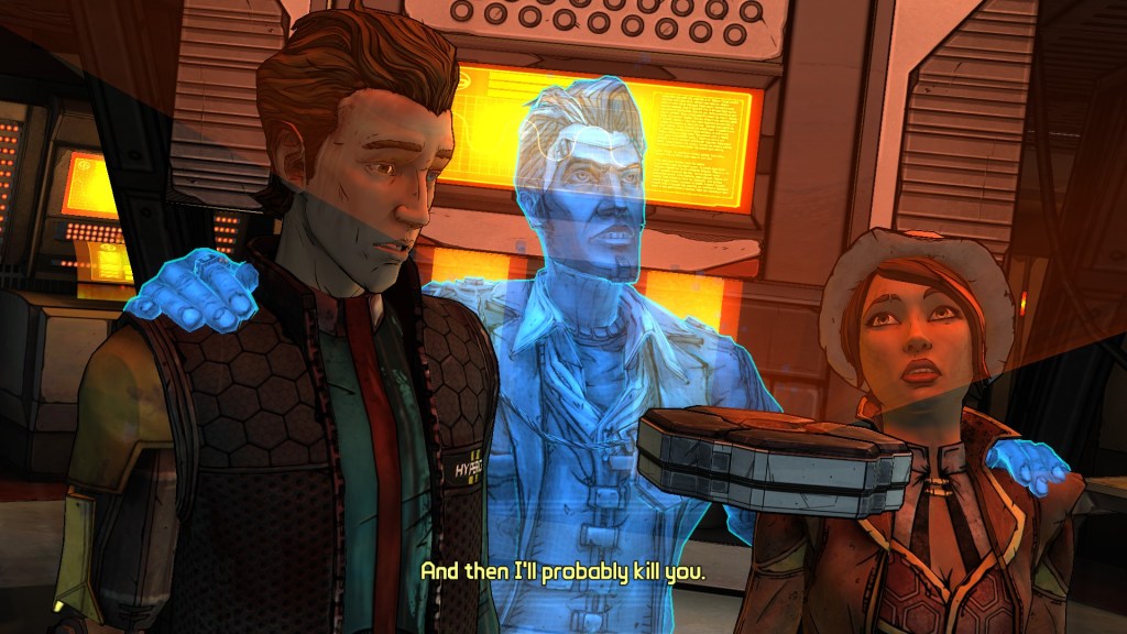 Even as a dead man's hologram, Handsome Jack still has a way with words.