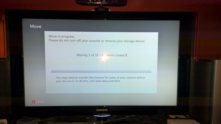 If you're transferring a lot of games, you'll be seeing this screen for a while.