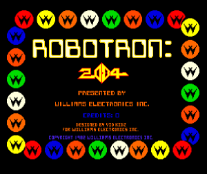 Robotron 2084's title screen... the slowest section in the game.