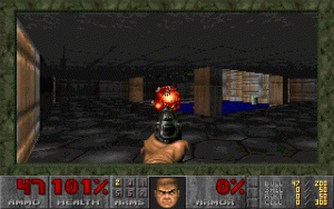 Playing DOOM in a smaller viewport... the method used by many early players in their bid for maximum performance.