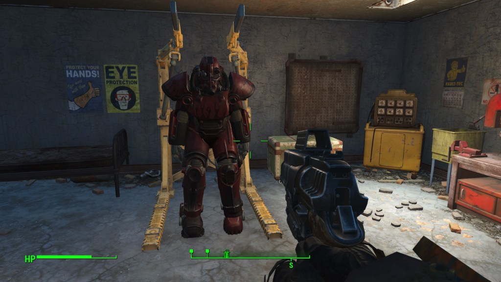 You can even paint your new Power Armour. In this case I chose red because it "goes faster"... funnily enough it does give you an agility bonus.