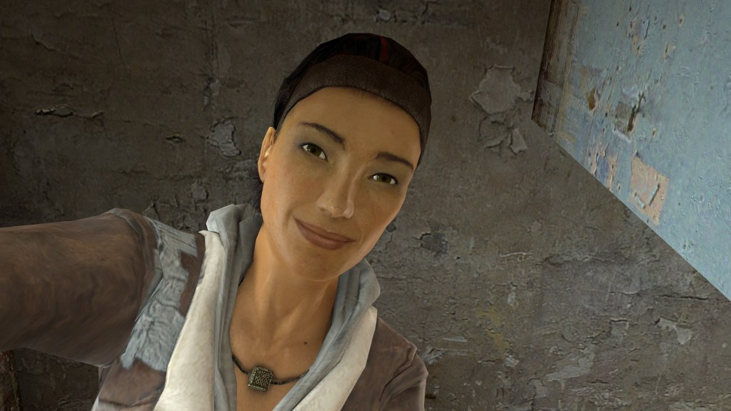 Your introduction to Alyx Vance quickly showed just how advanced the game's characters were at the time. Even now few games are this effective at making characters emote this well. (Note: 4K screenshot)